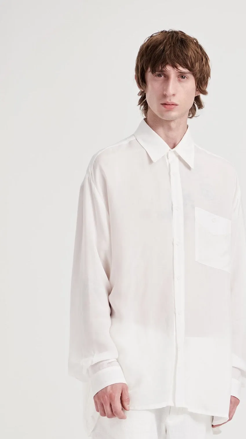 06/ 90's Vegan Silk Shirt white