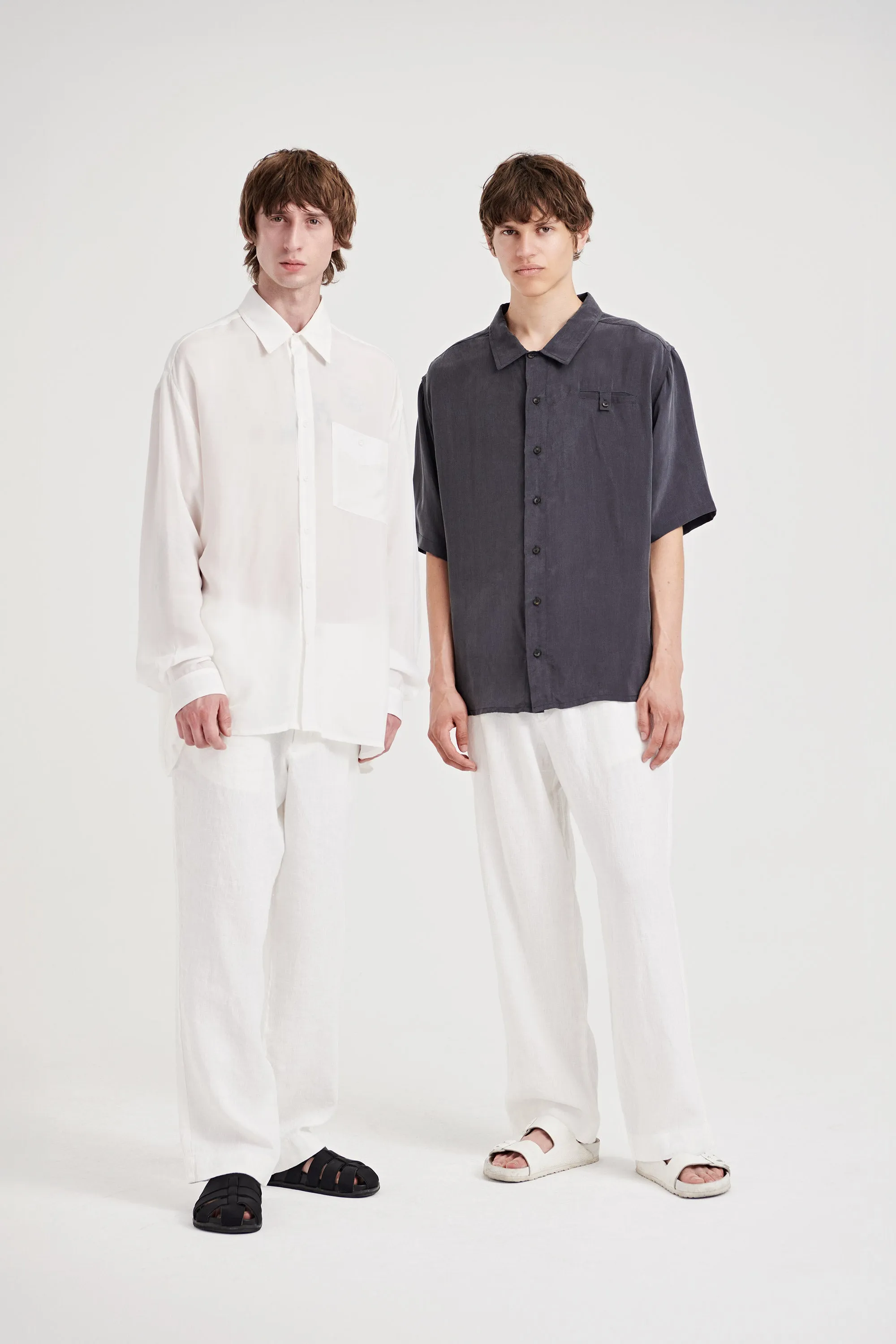 06/ 90's Vegan Silk Shirt white