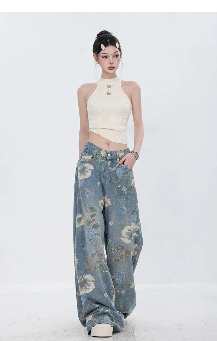 ABWEAR Blooming Botanica Wide-Leg Jeans