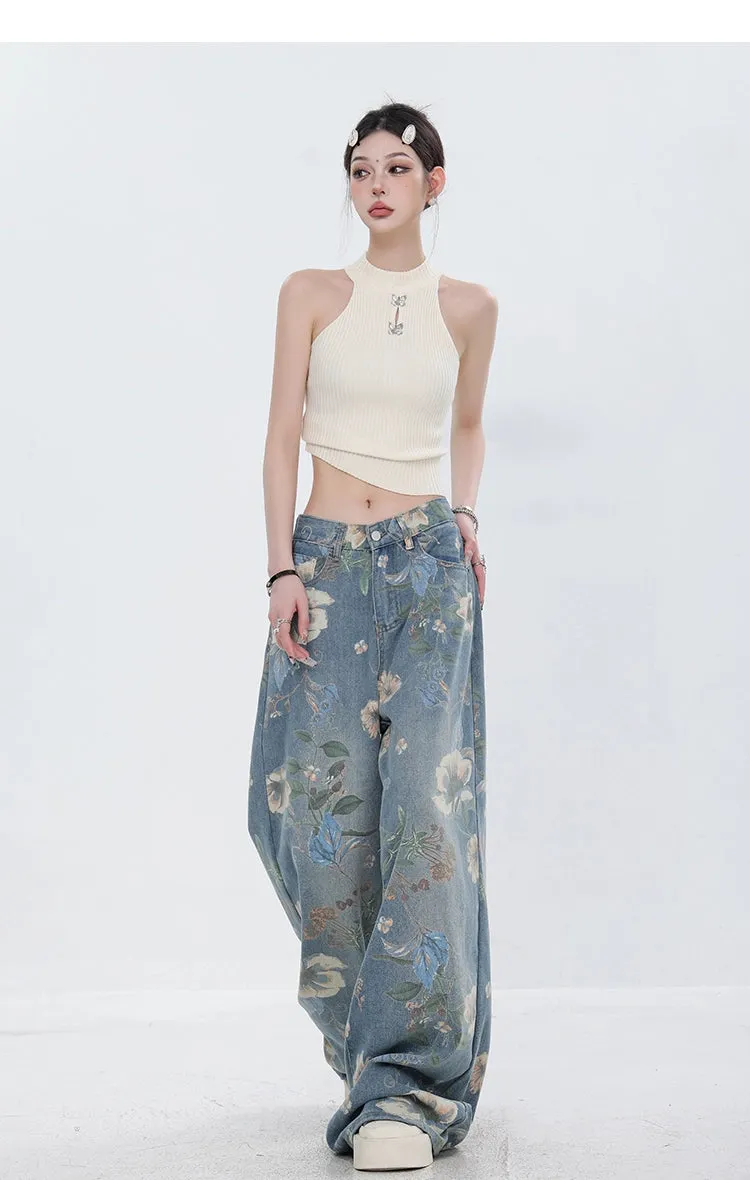 ABWEAR Blooming Botanica Wide-Leg Jeans