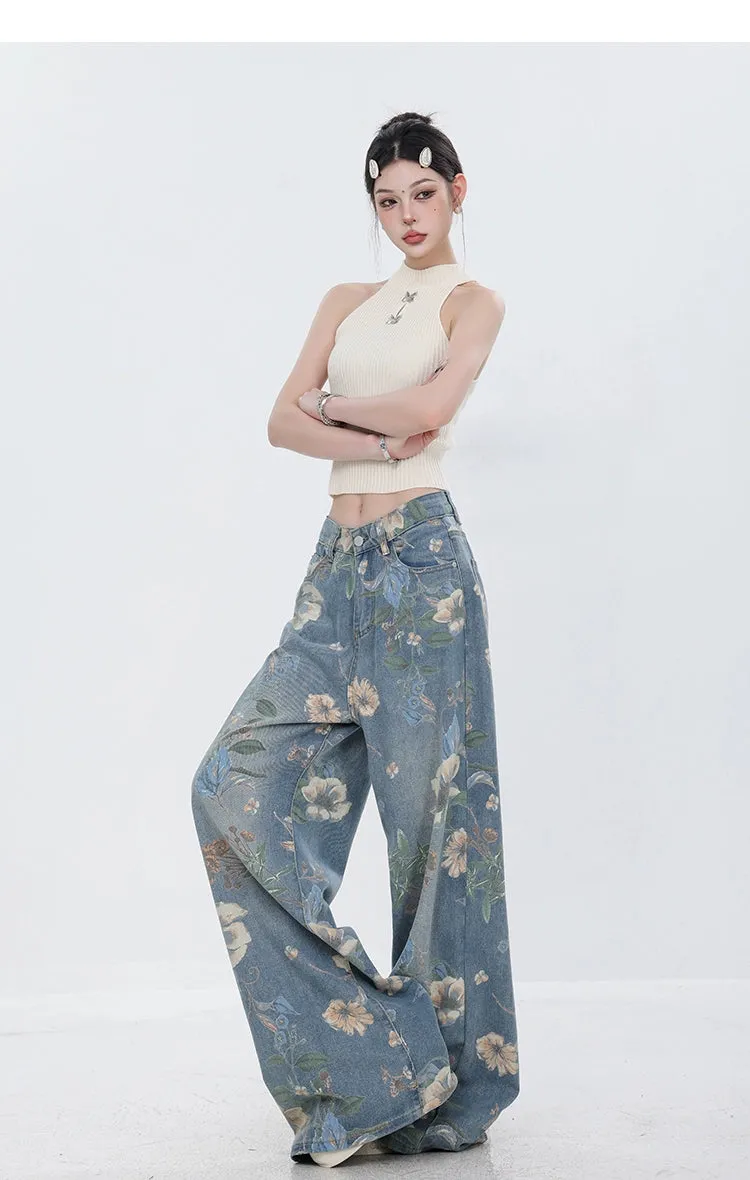 ABWEAR Blooming Botanica Wide-Leg Jeans