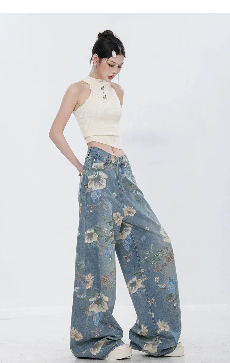 ABWEAR Blooming Botanica Wide-Leg Jeans