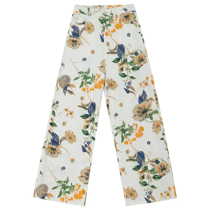 ABWEAR Blooming Botanica Wide-Leg Jeans