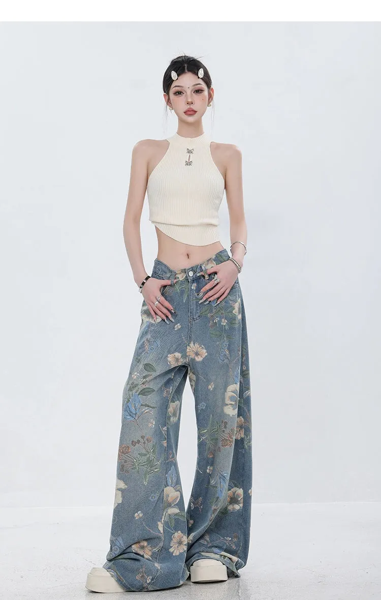 ABWEAR Blooming Botanica Wide-Leg Jeans