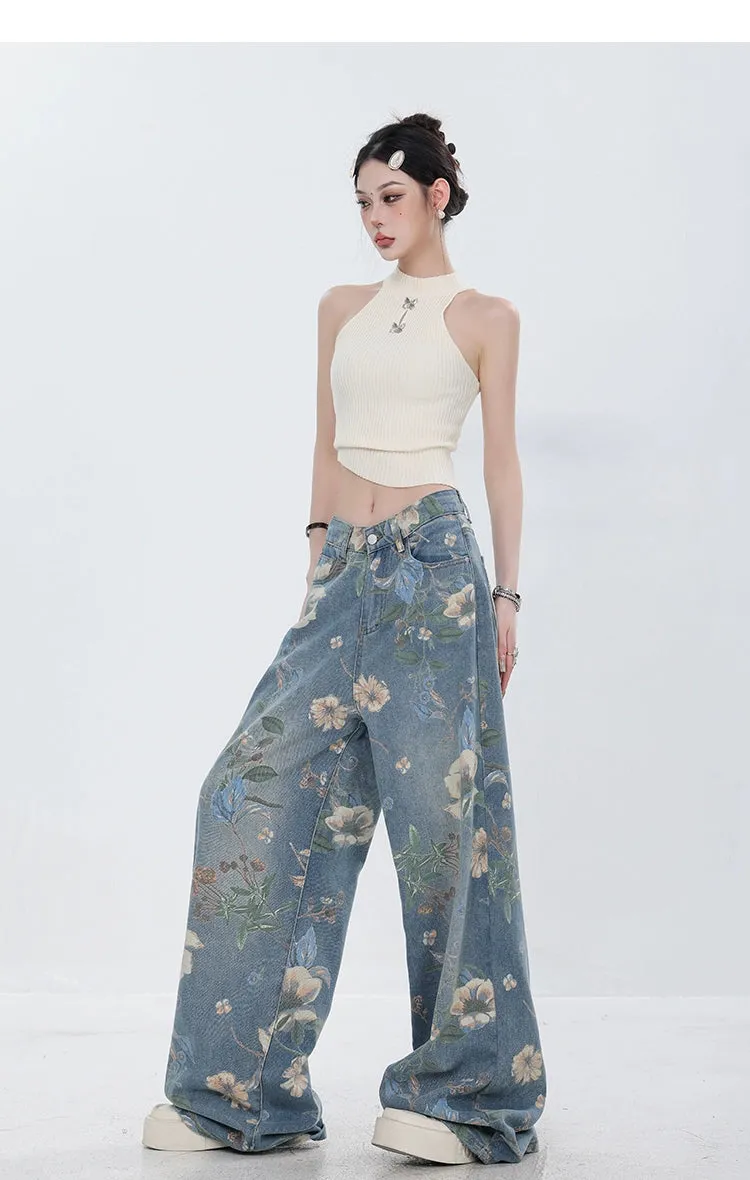 ABWEAR Blooming Botanica Wide-Leg Jeans