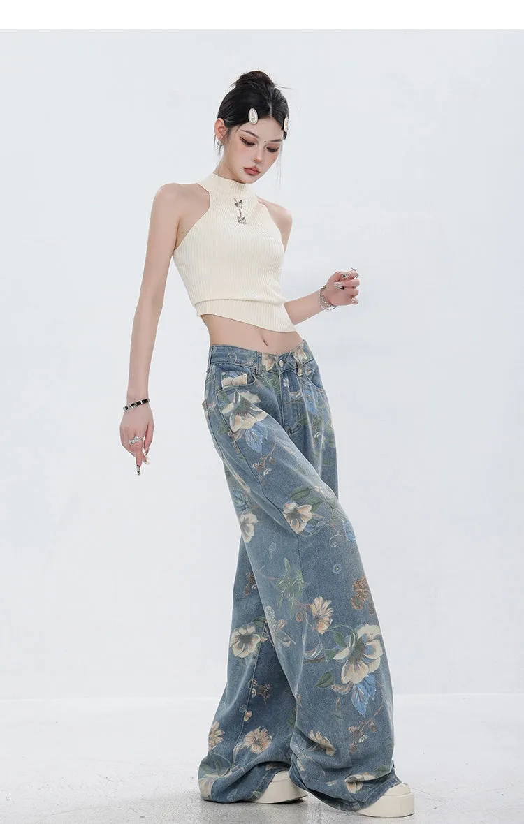 ABWEAR Blooming Botanica Wide-Leg Jeans