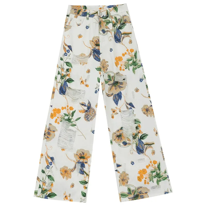 ABWEAR Blooming Botanica Wide-Leg Jeans