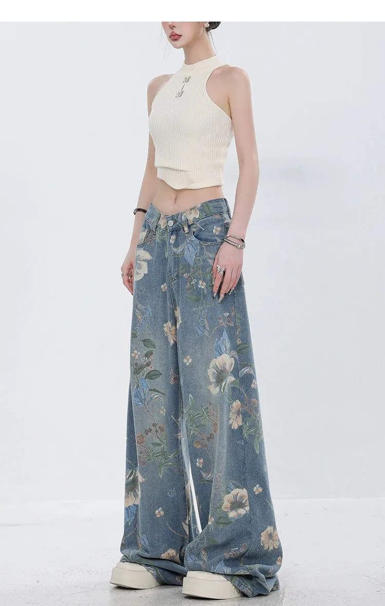 ABWEAR Blooming Botanica Wide-Leg Jeans