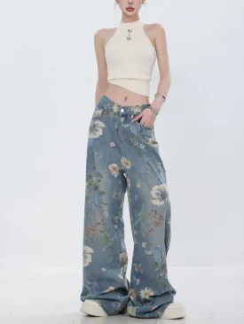 ABWEAR Blooming Botanica Wide-Leg Jeans