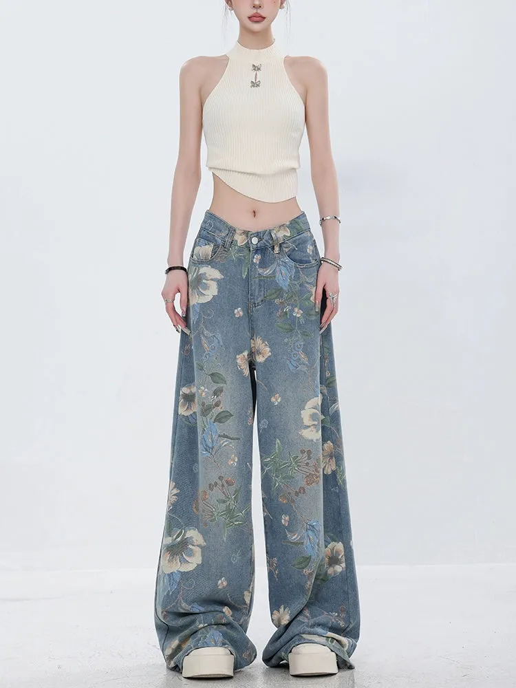 ABWEAR Blooming Botanica Wide-Leg Jeans