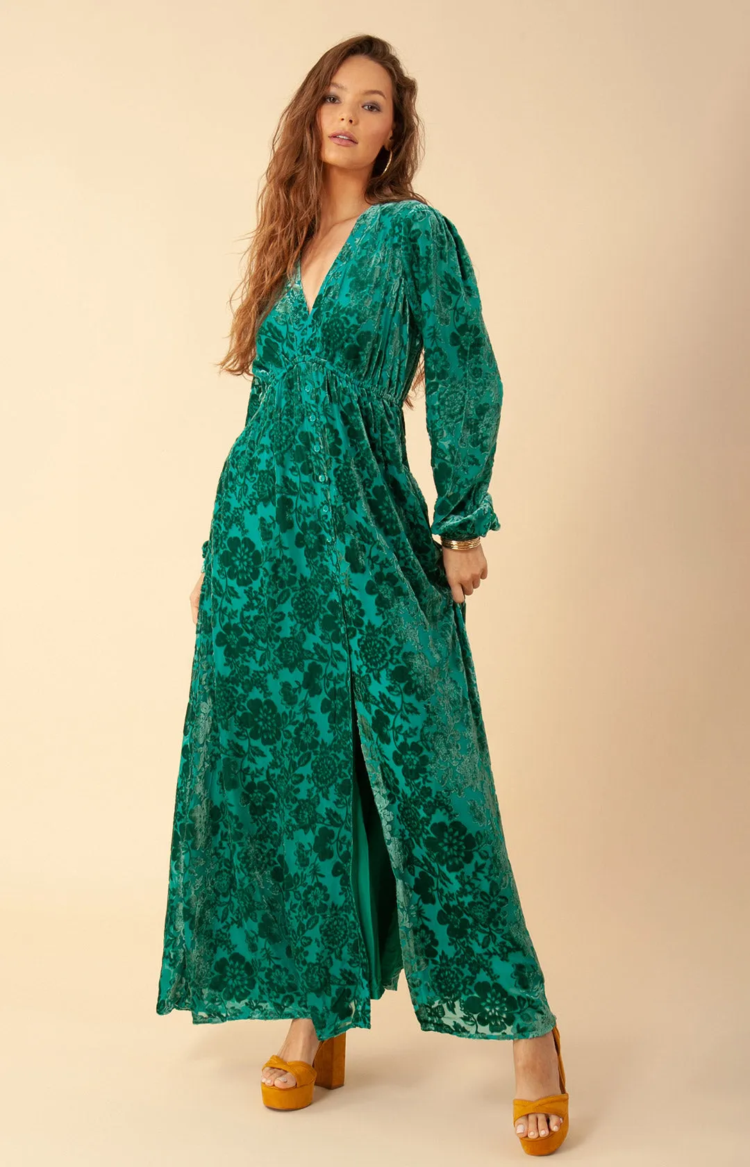 Alice Solid Silk Maxi Dress