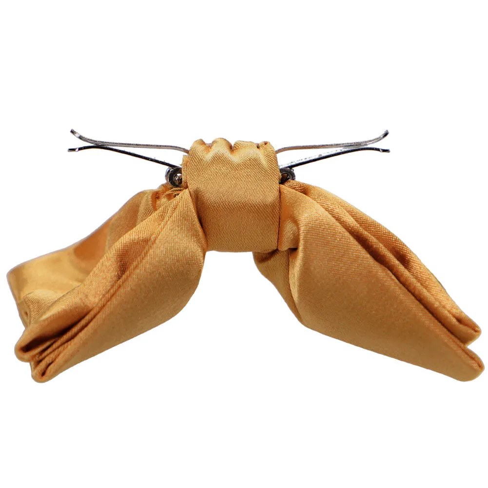 Antique Gold Clip-On Bow Tie