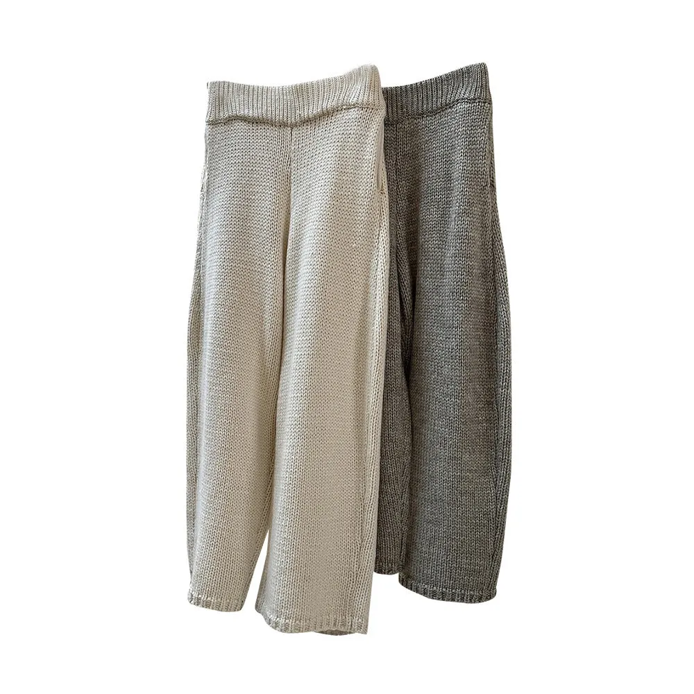 Arlee™ | Cozy Chunky Knit Wide-Leg Merino Wool Trousers