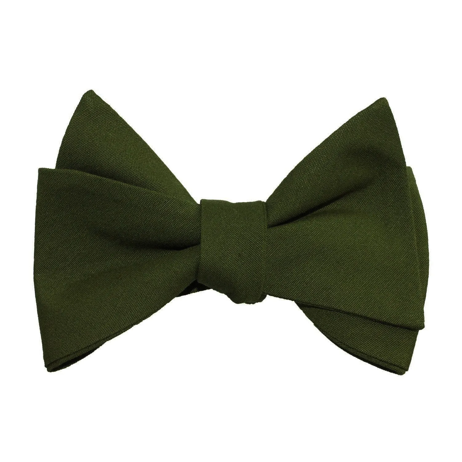 Army Green Cotton Self Tie Bow Tie