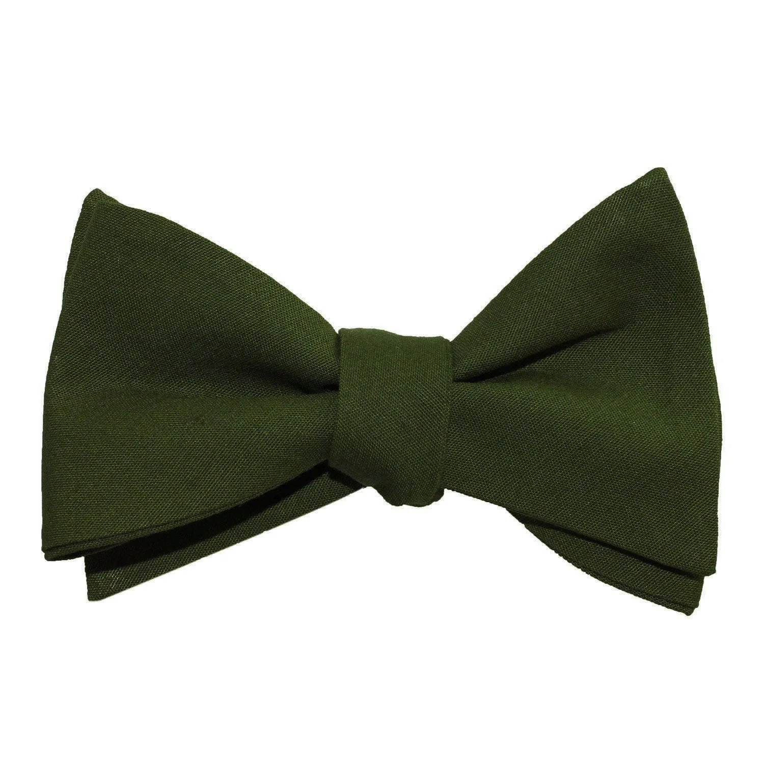 Army Green Cotton Self Tie Bow Tie