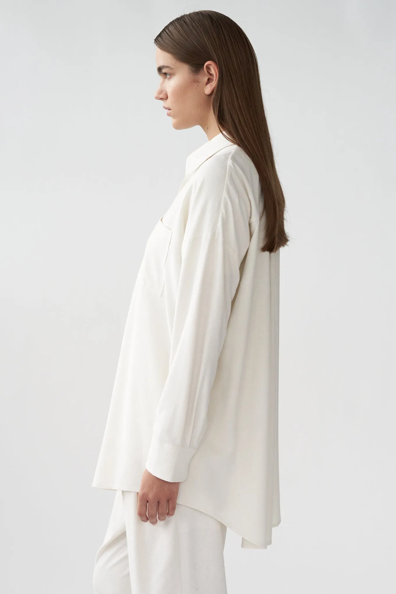 BIANCA POCKET SHIRT - OFF WHITE - RAW SILK