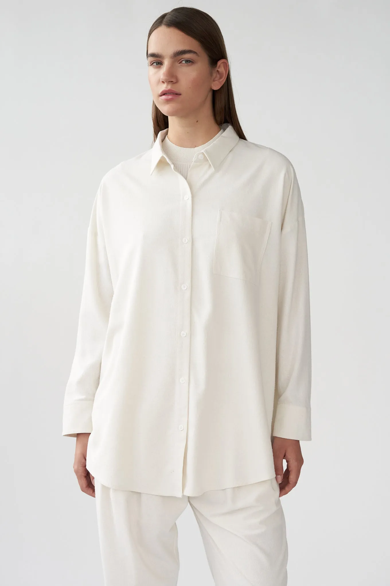 BIANCA POCKET SHIRT - OFF WHITE - RAW SILK