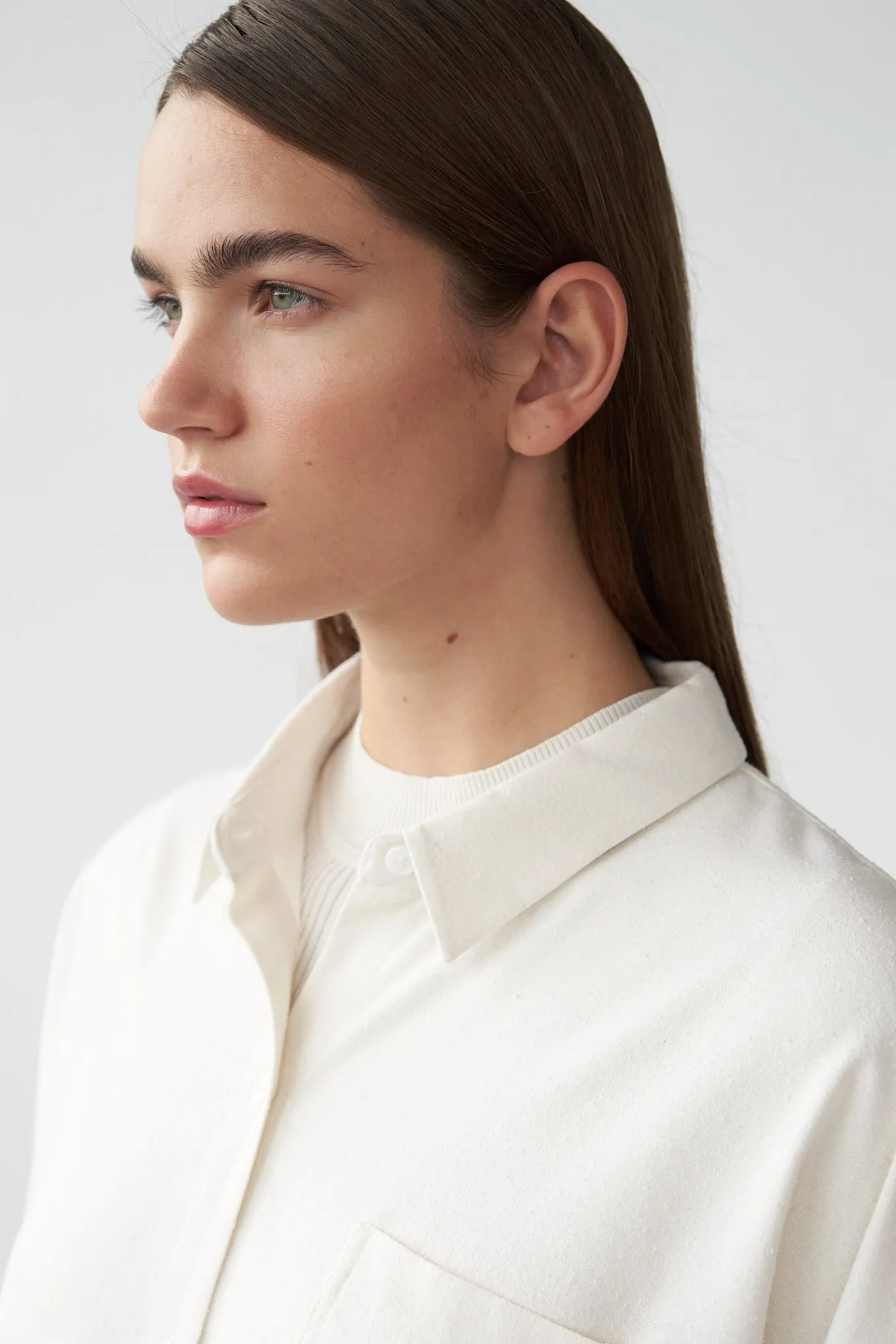 BIANCA POCKET SHIRT - OFF WHITE - RAW SILK