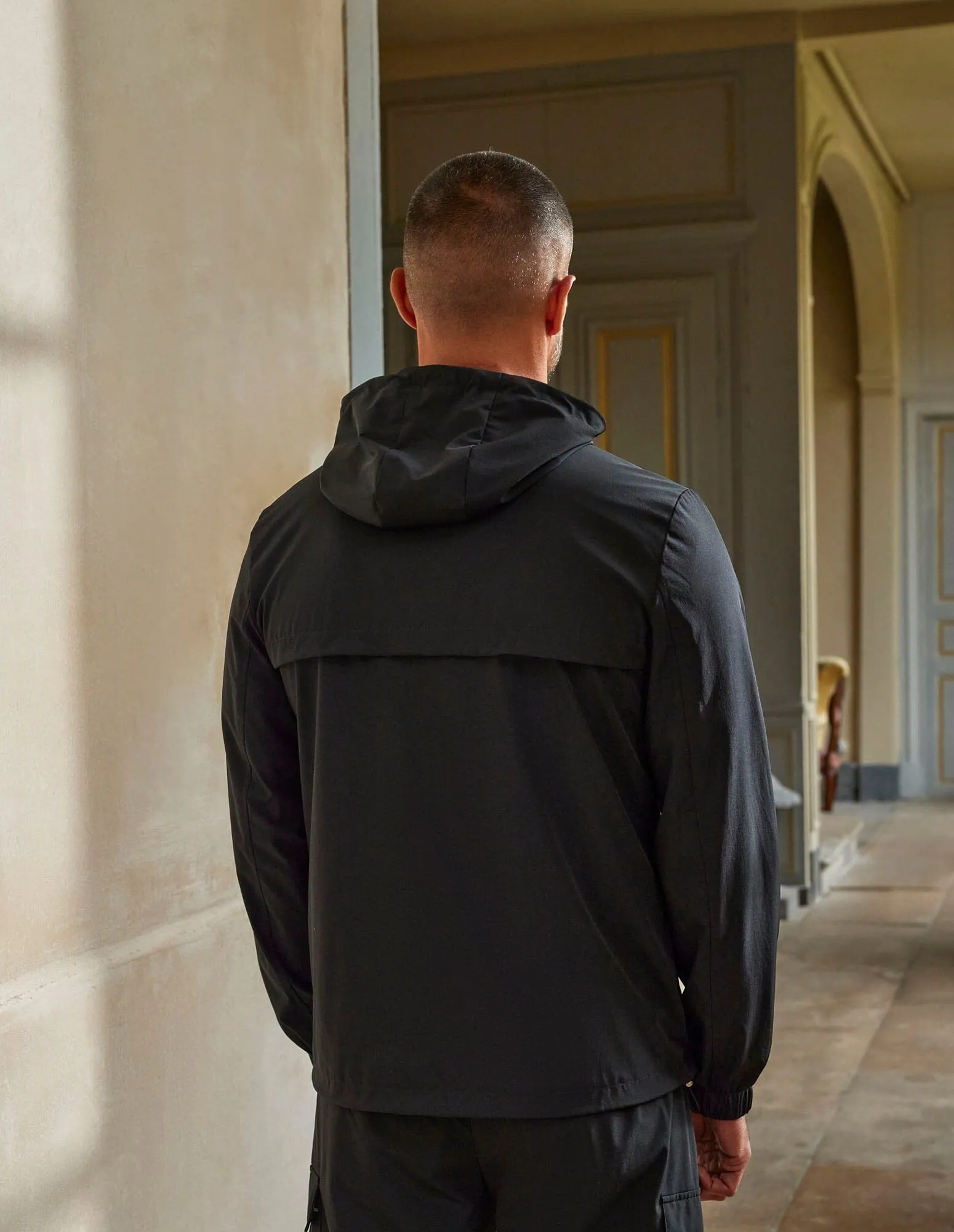 Black Technical Windbreaker