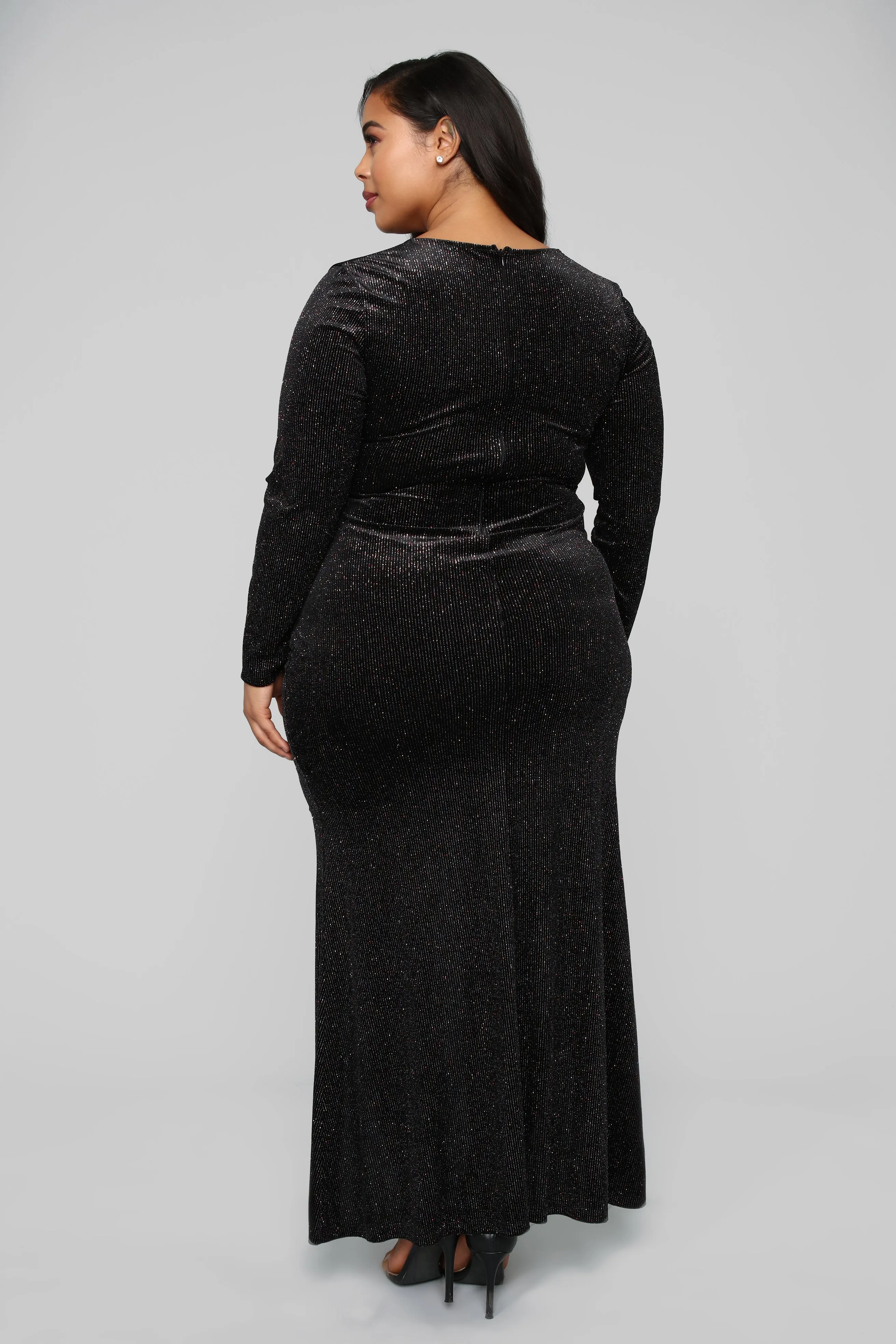 Black Tie Formal Velvet Dress - Black