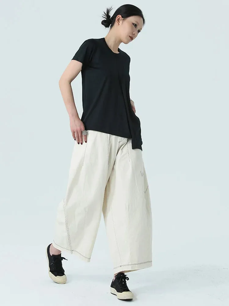 Bolohus Topstitched Wide Leg Pants