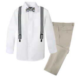 Boys' 4-Piece Customizable Suspenders Outfit - Customer's Product with price 59.95 ID Hhj1qhXYWeYR1EzlsUZVQyEU