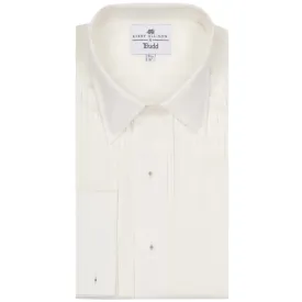 Budd x Kirby Allison Hand Pleated Silk Dress Shirt in Cream