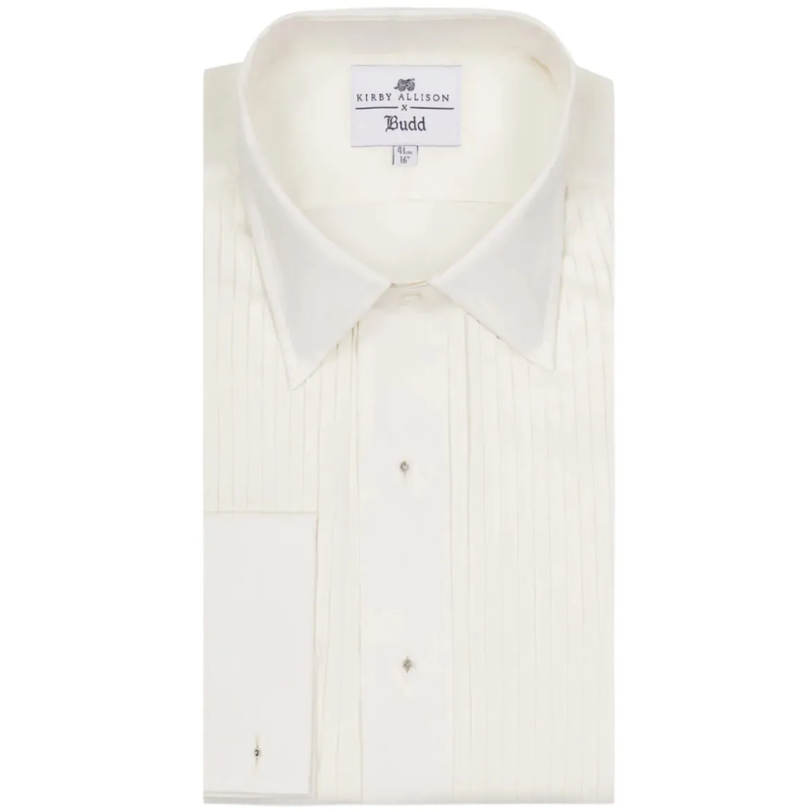 Budd x Kirby Allison Hand Pleated Silk Dress Shirt in Cream