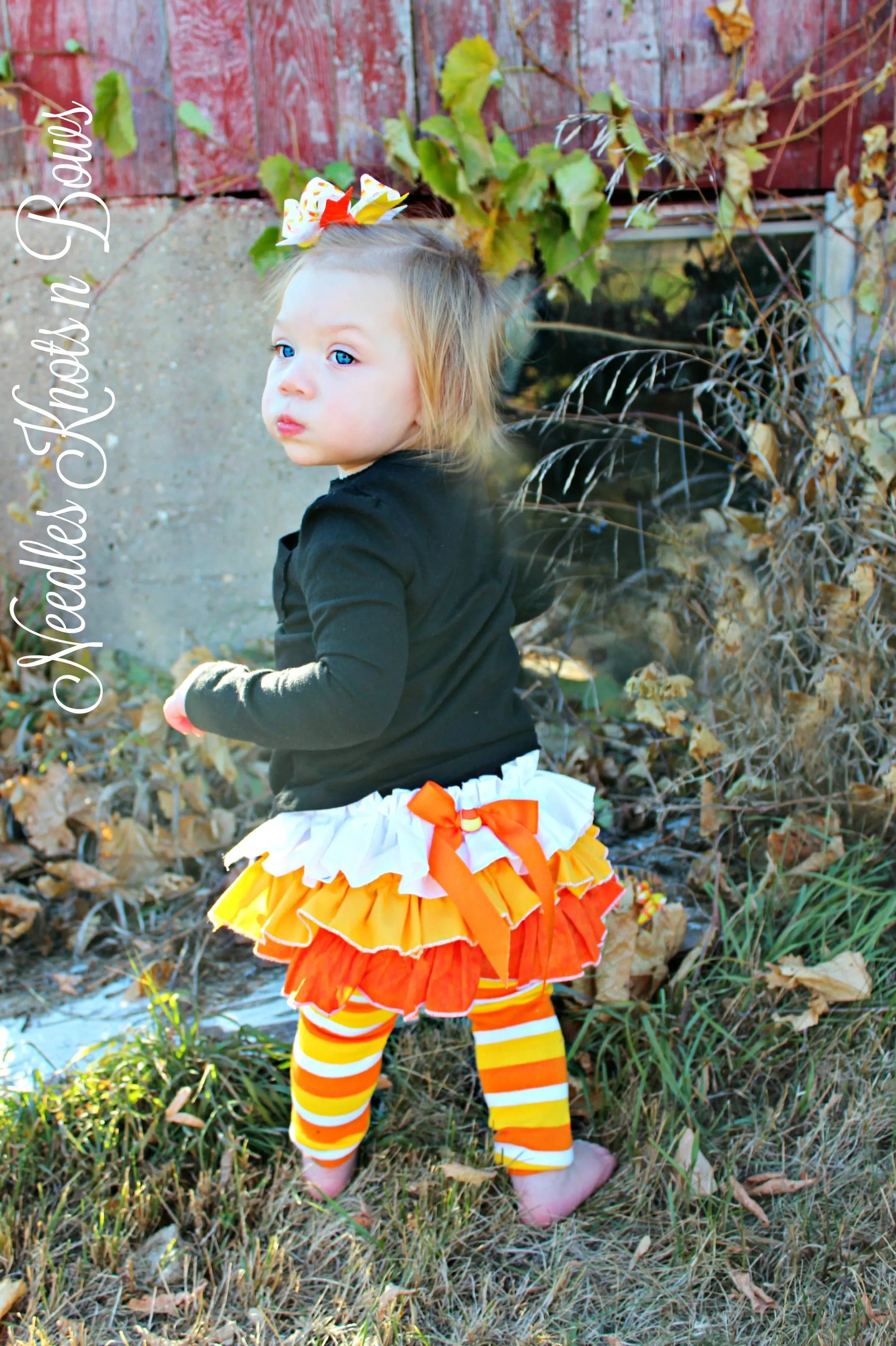 Candy Corn Bloomers, Baby Toddler Fall Halloween Bloomers