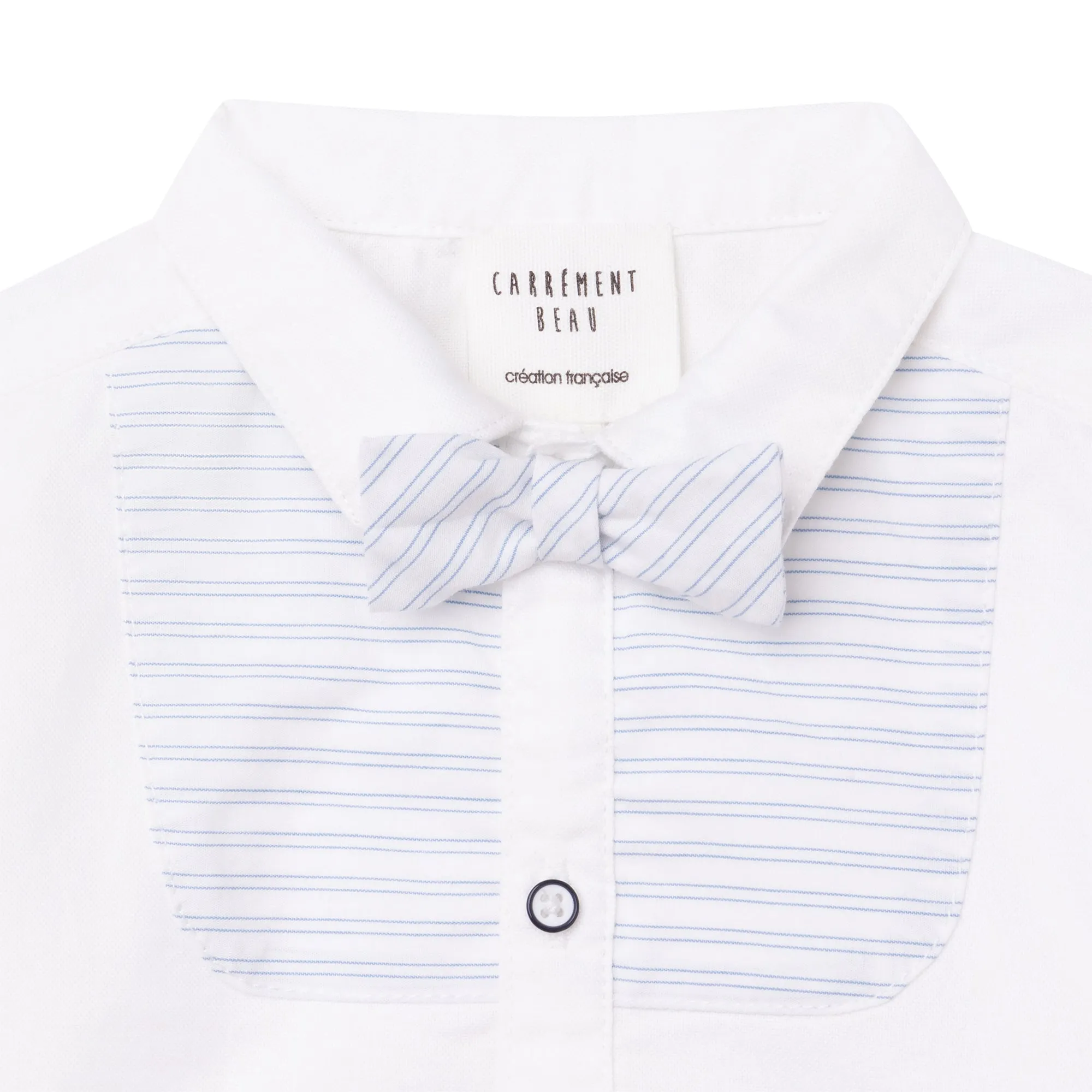 Carrément Beau Shirt   Knot Spring 2 Infant White Pale Blue