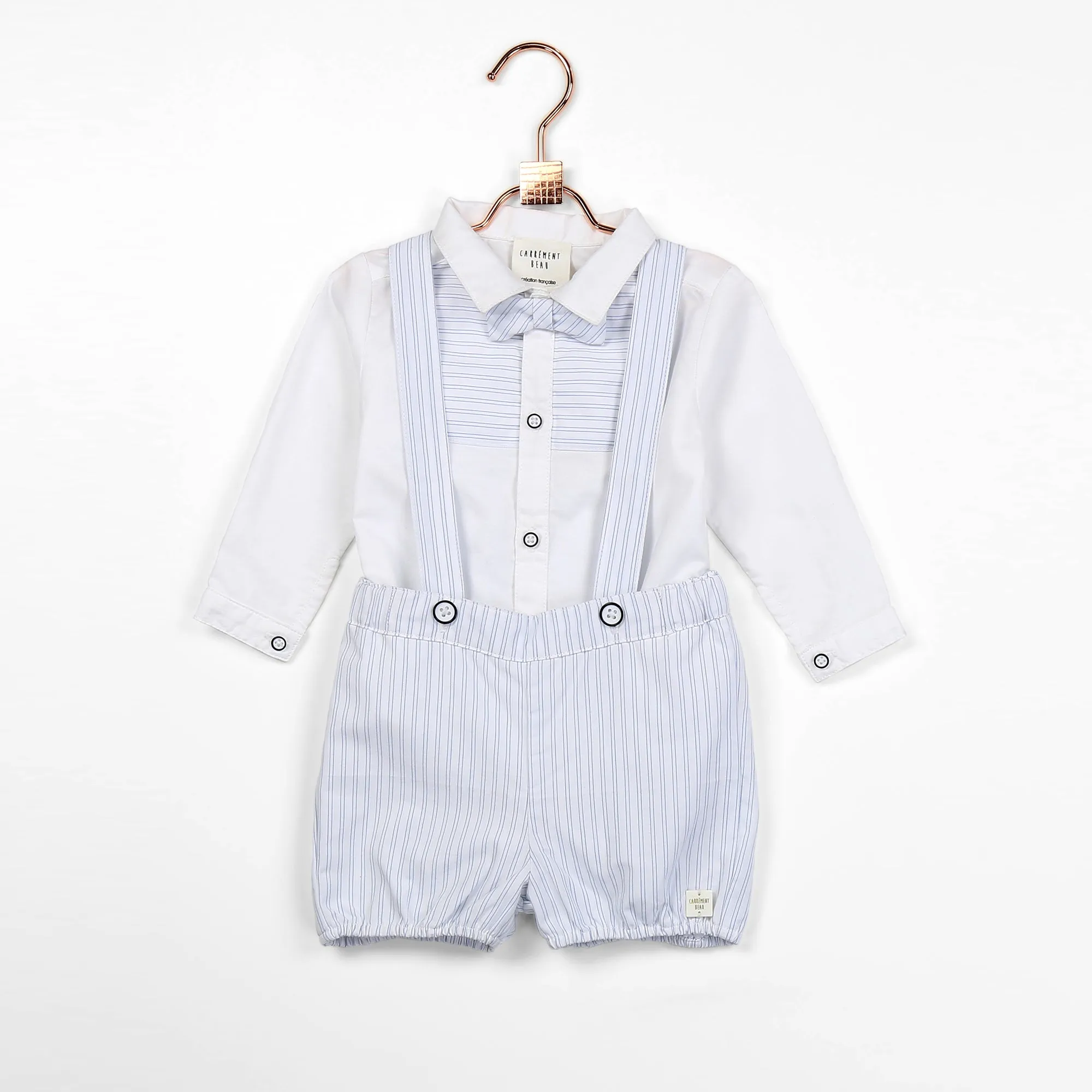 Carrément Beau Shirt   Knot Spring 2 Infant White Pale Blue