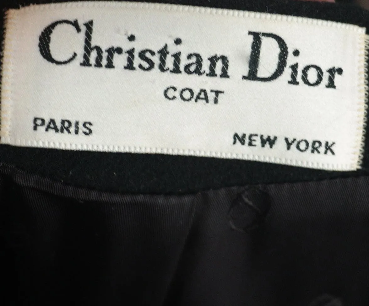 Christian Dior Black Wool Coat sz 6