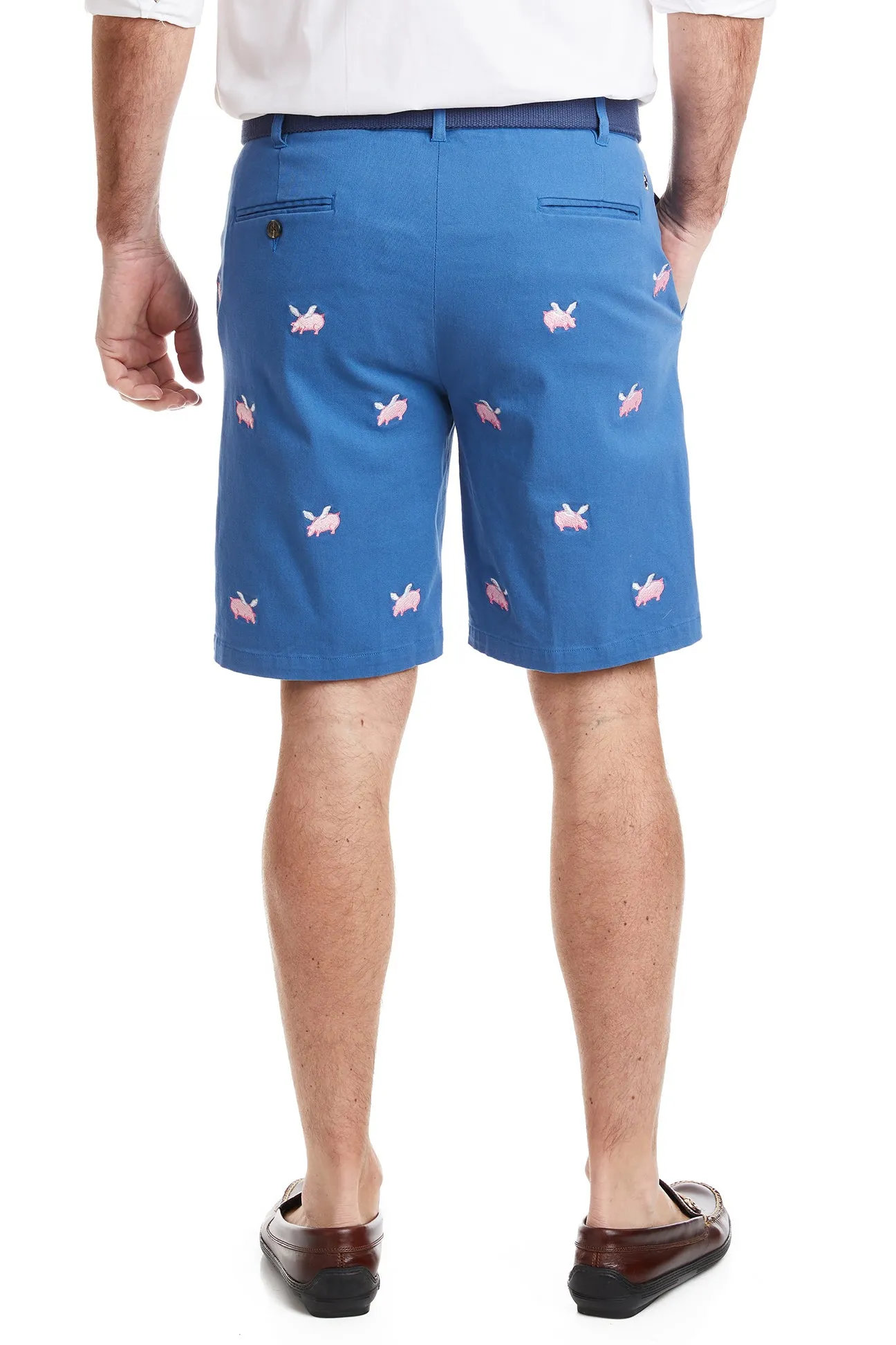 Cisco Short Stretch Twill Deep Ocean Blue with Flying Pig