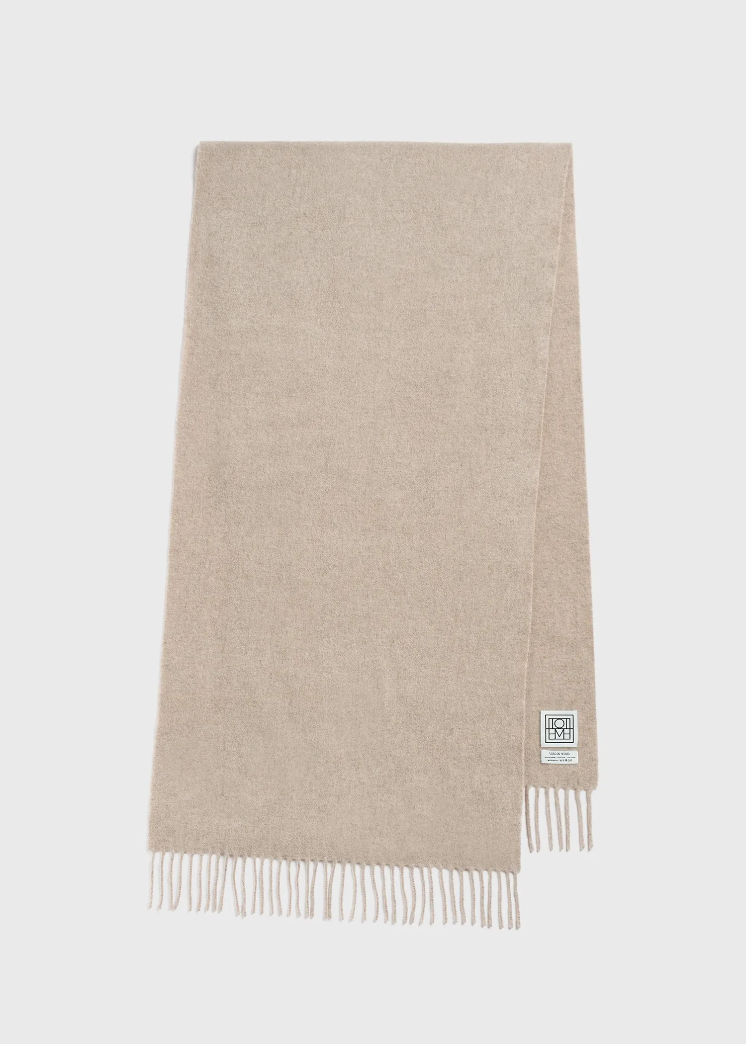 Classic wool scarf light beige mélange