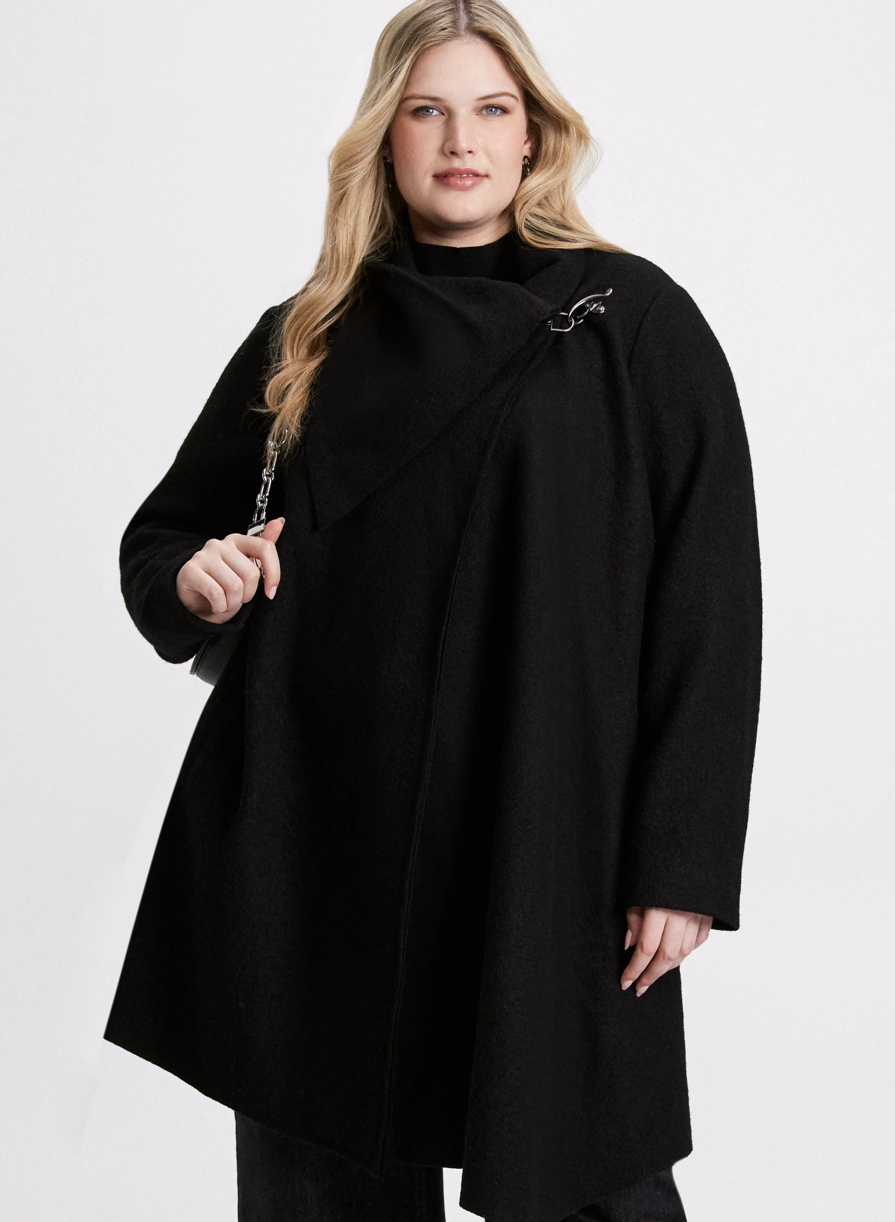 Cowl Neck Wool Coat