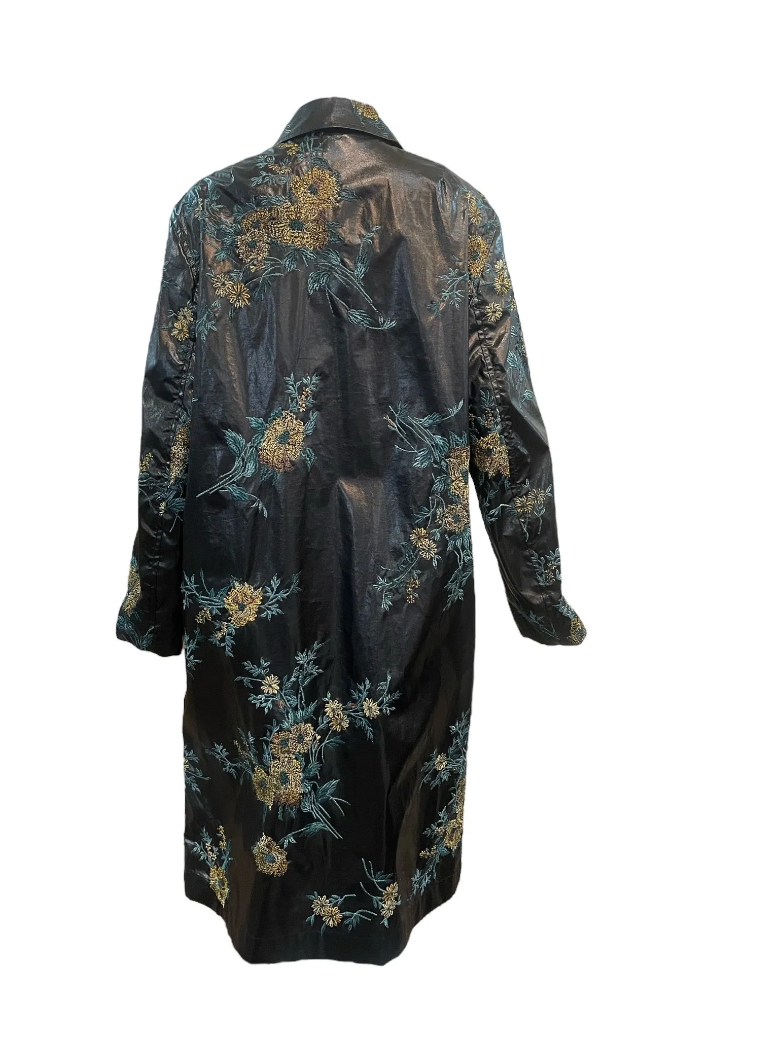 Dries van Noten Contemporary Floral Embroidered Rain Coat