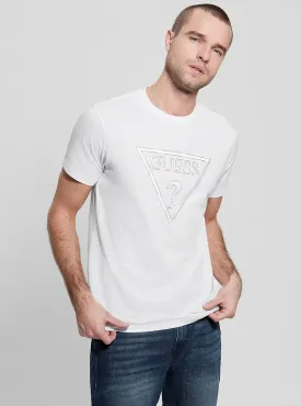 Eco White Moisey Logo Embroidered T-Shirt