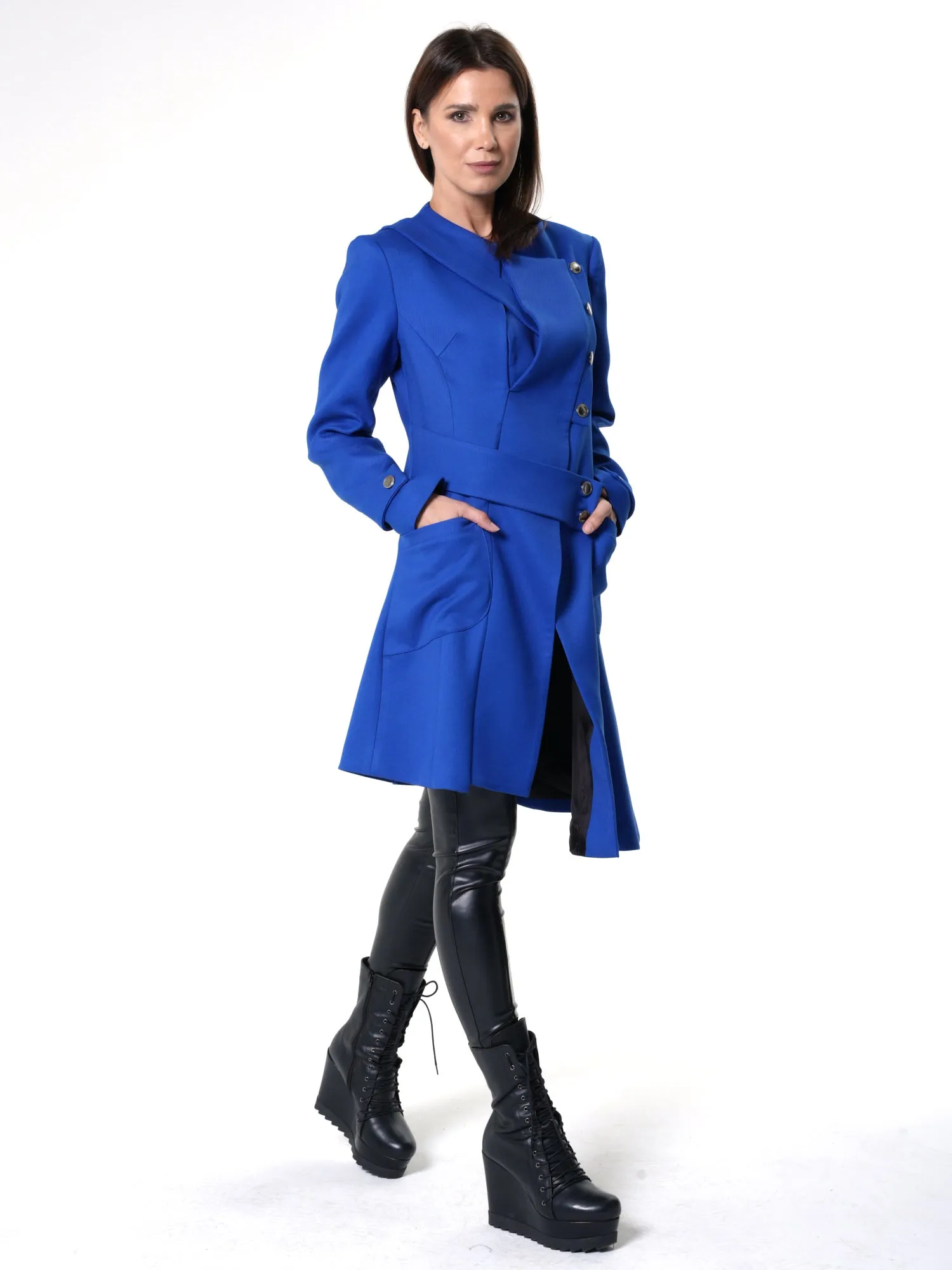 Elegant Coat With Metallic Buttons