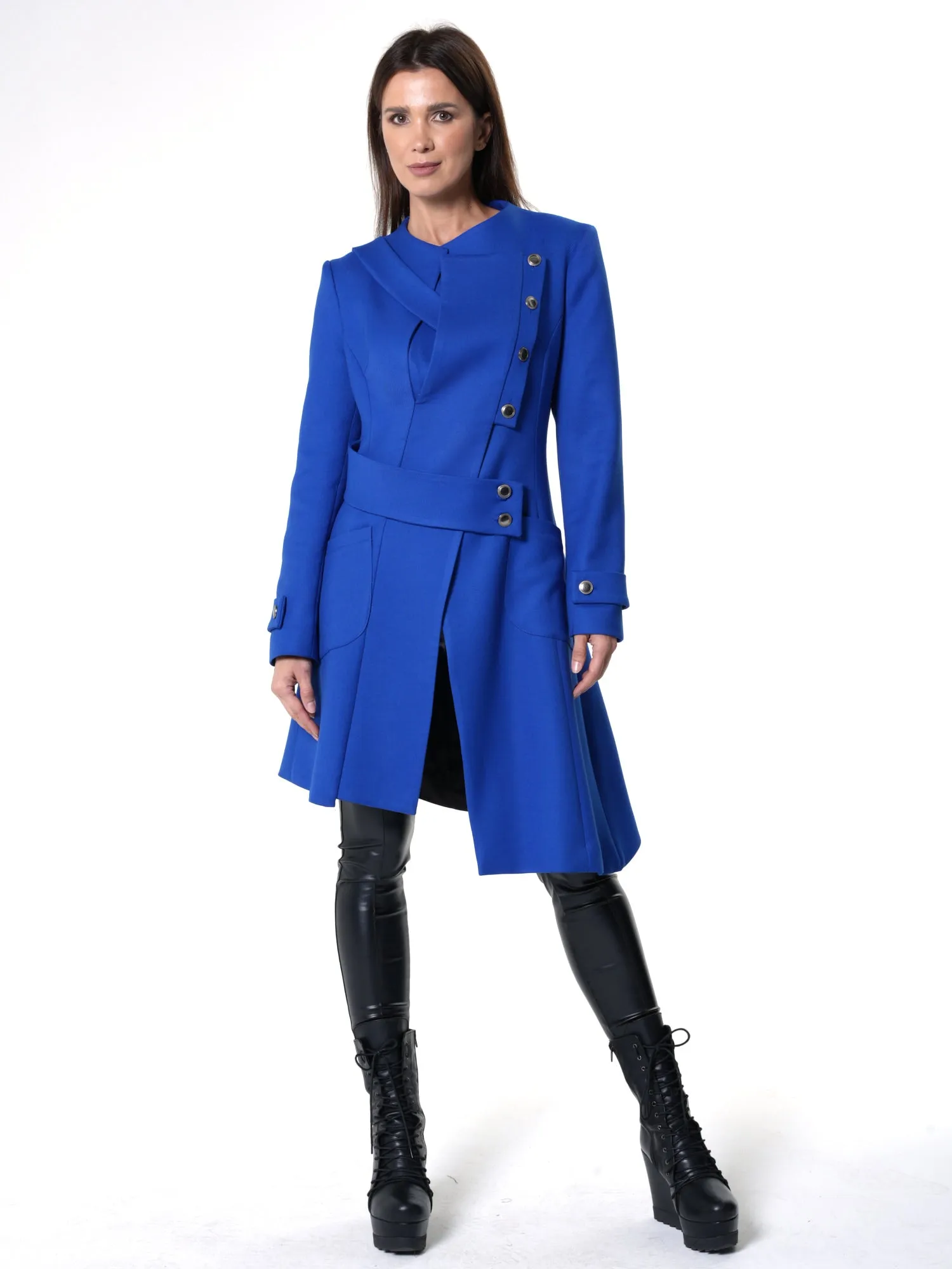 Elegant Coat With Metallic Buttons