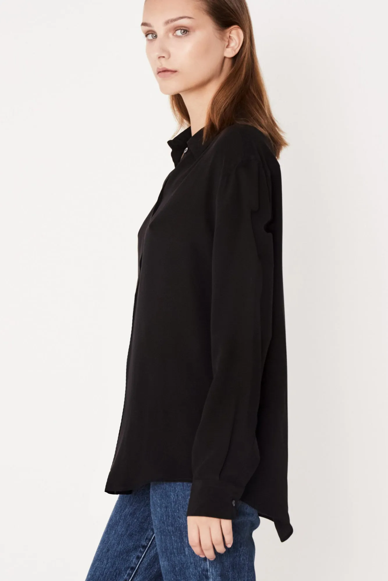 Essential Silk Shirt- Black