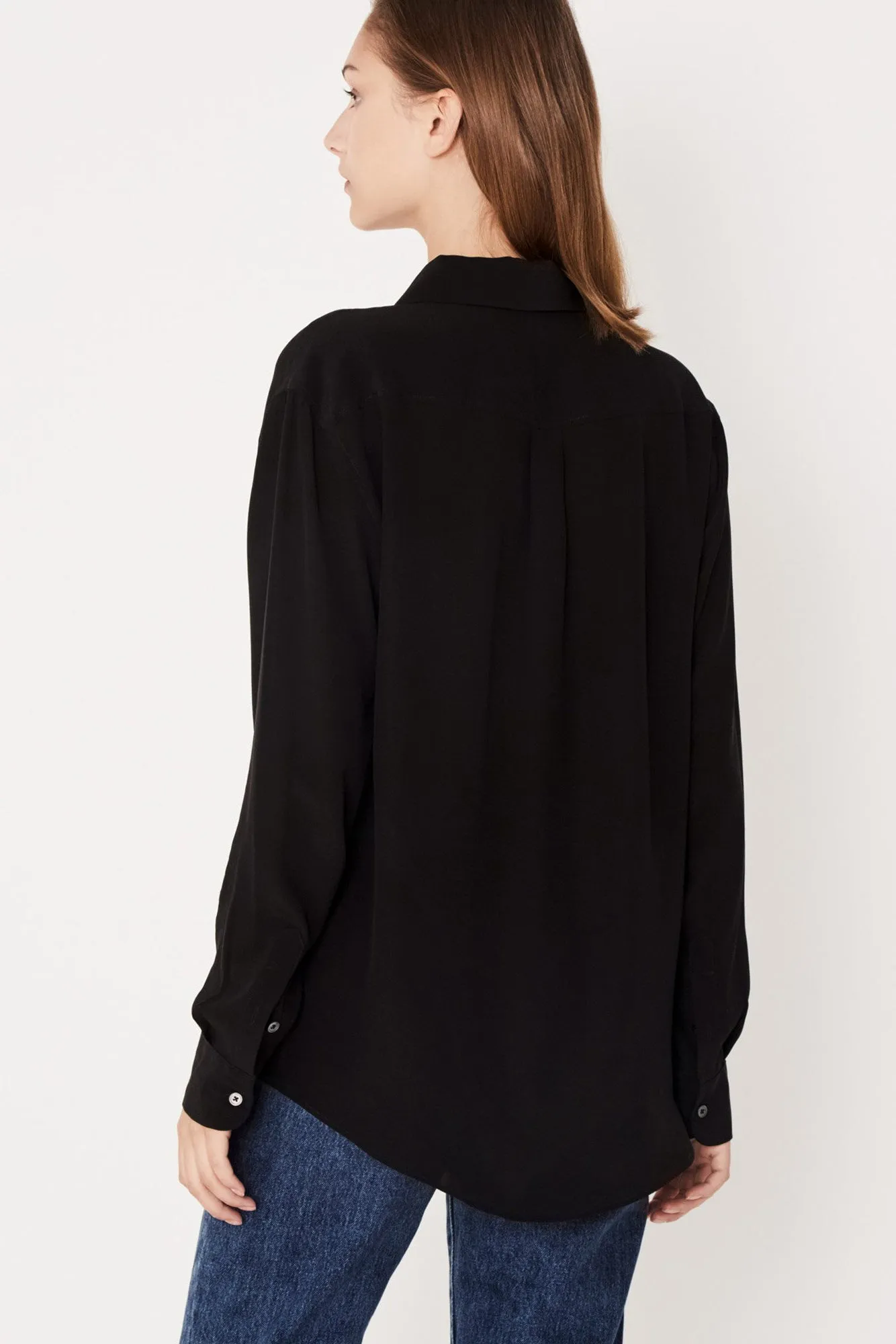 Essential Silk Shirt- Black