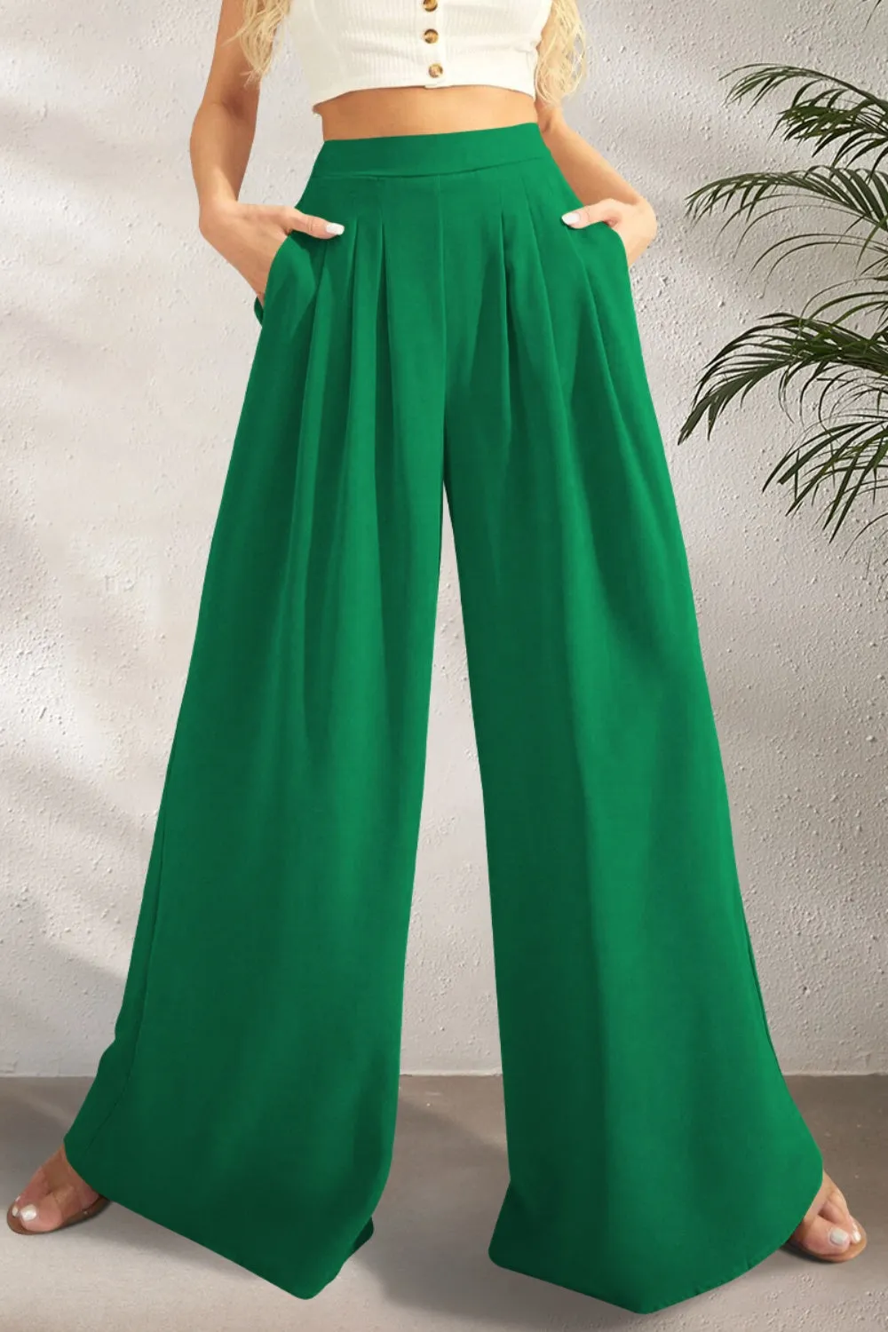 FAM-FAM High Waist Wide Leg Pants