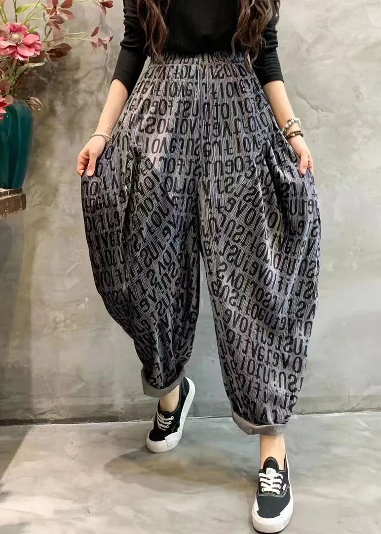 Fashion Leopard Print Draping High Waist Wide Leg Pants LY5030