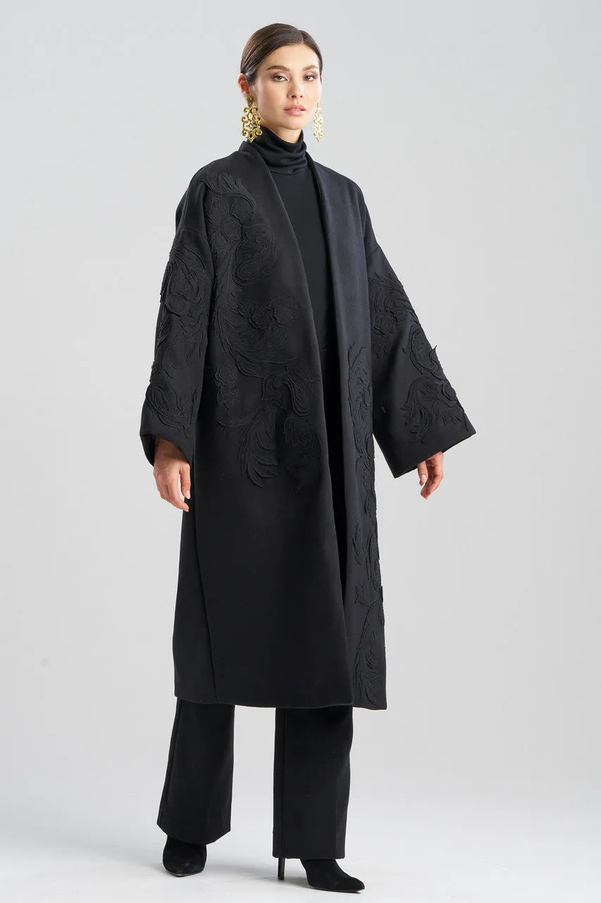 Felt Embroidered Long Coat