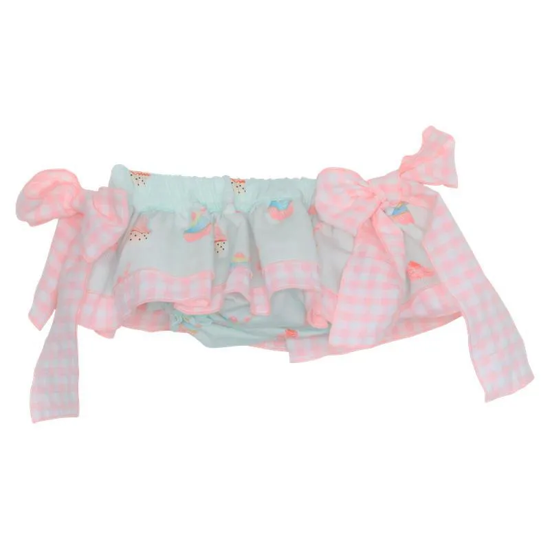 Girls Aqua Cup Cakes Top & Bloomers