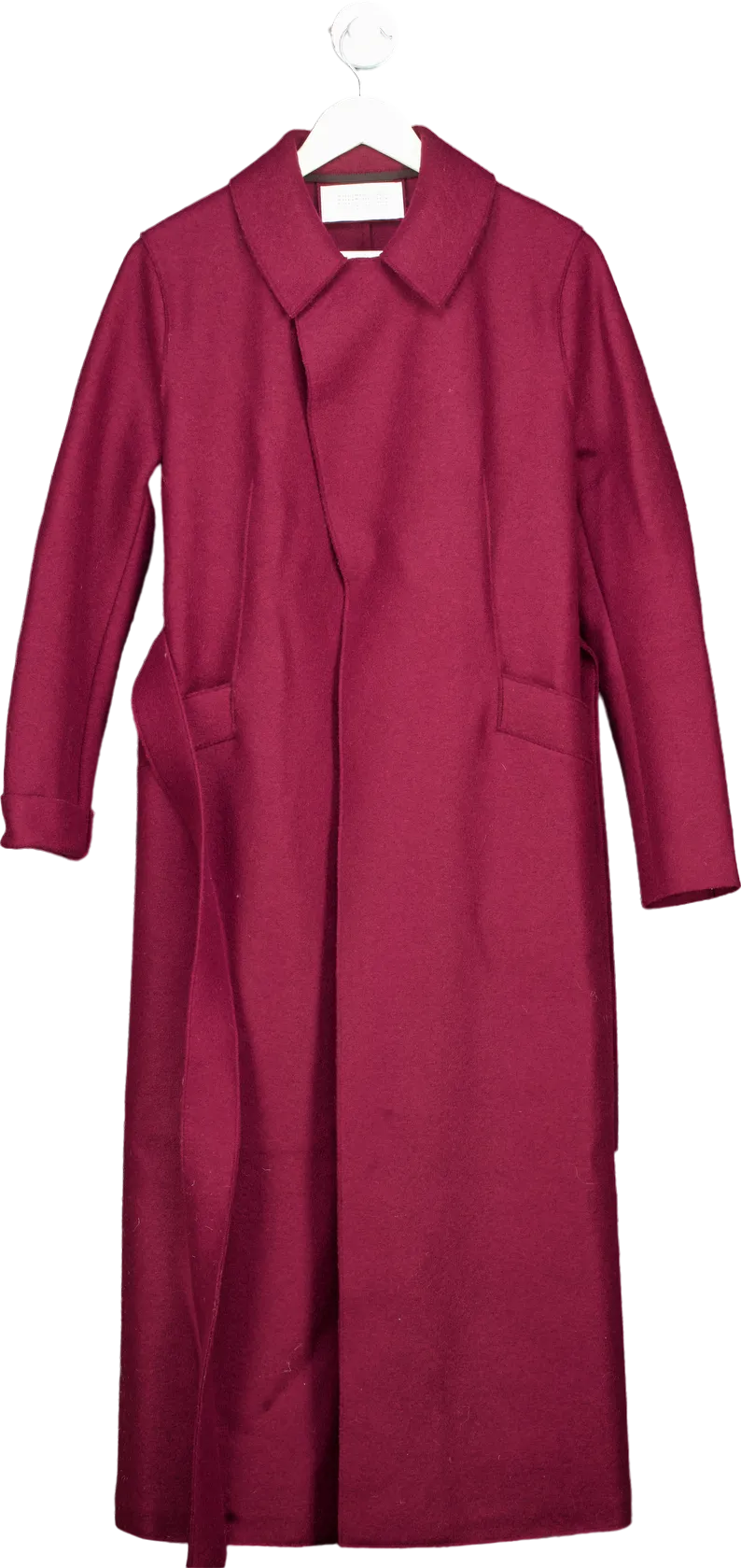 Harris Wharf London Burgundy Wool Overcoat 42 IT UK 12