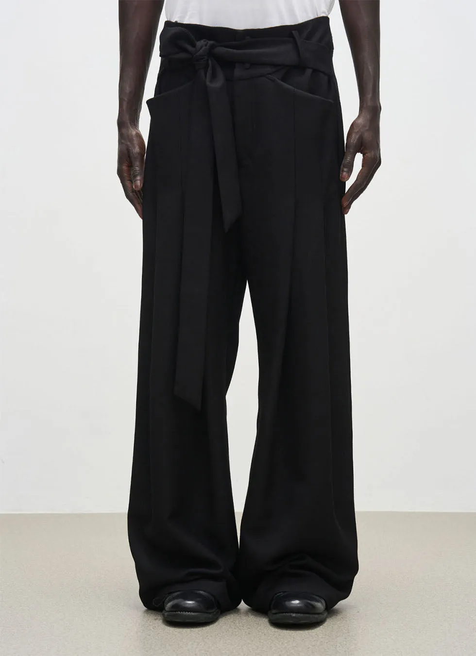 High Waist Pleated Wide Leg Suit Pants