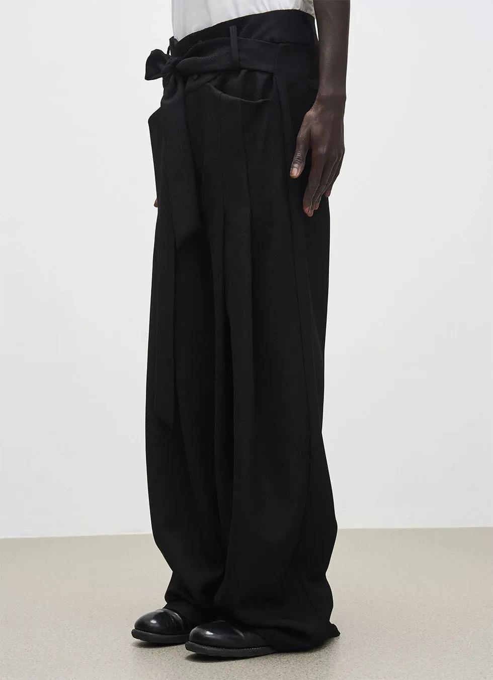 High Waist Pleated Wide Leg Suit Pants