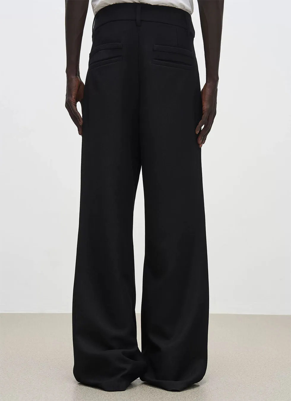 High Waist Pleated Wide Leg Suit Pants