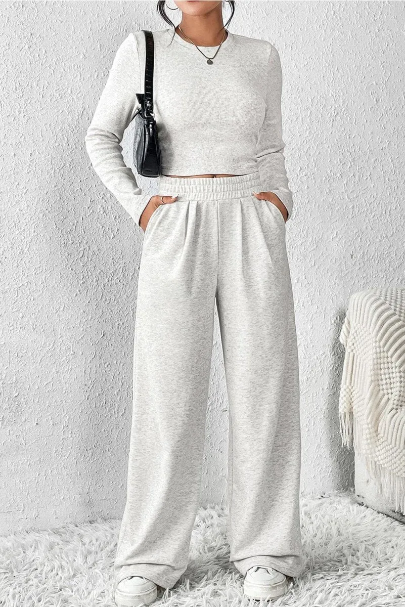 Jenna Crop Sweater Two Piece Set